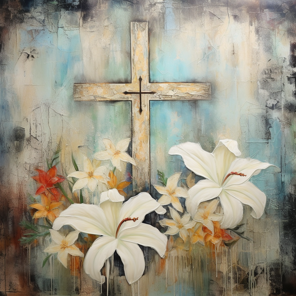 Cross with Lilies
