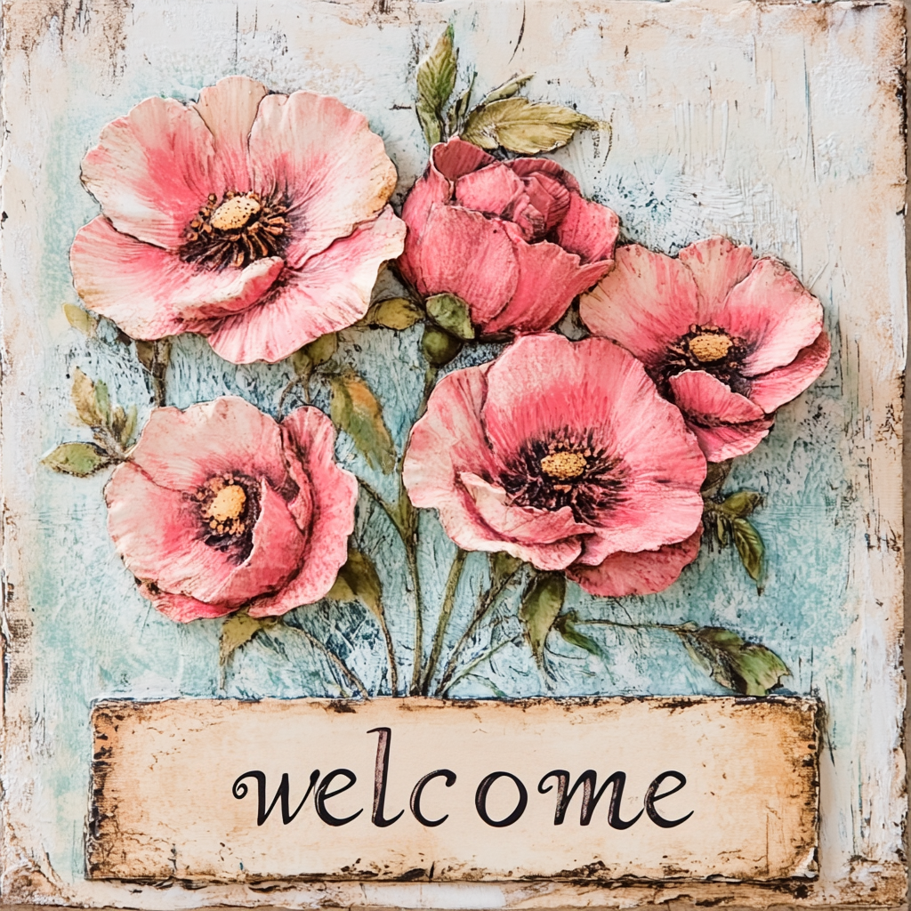 Everyday floral welcome sign