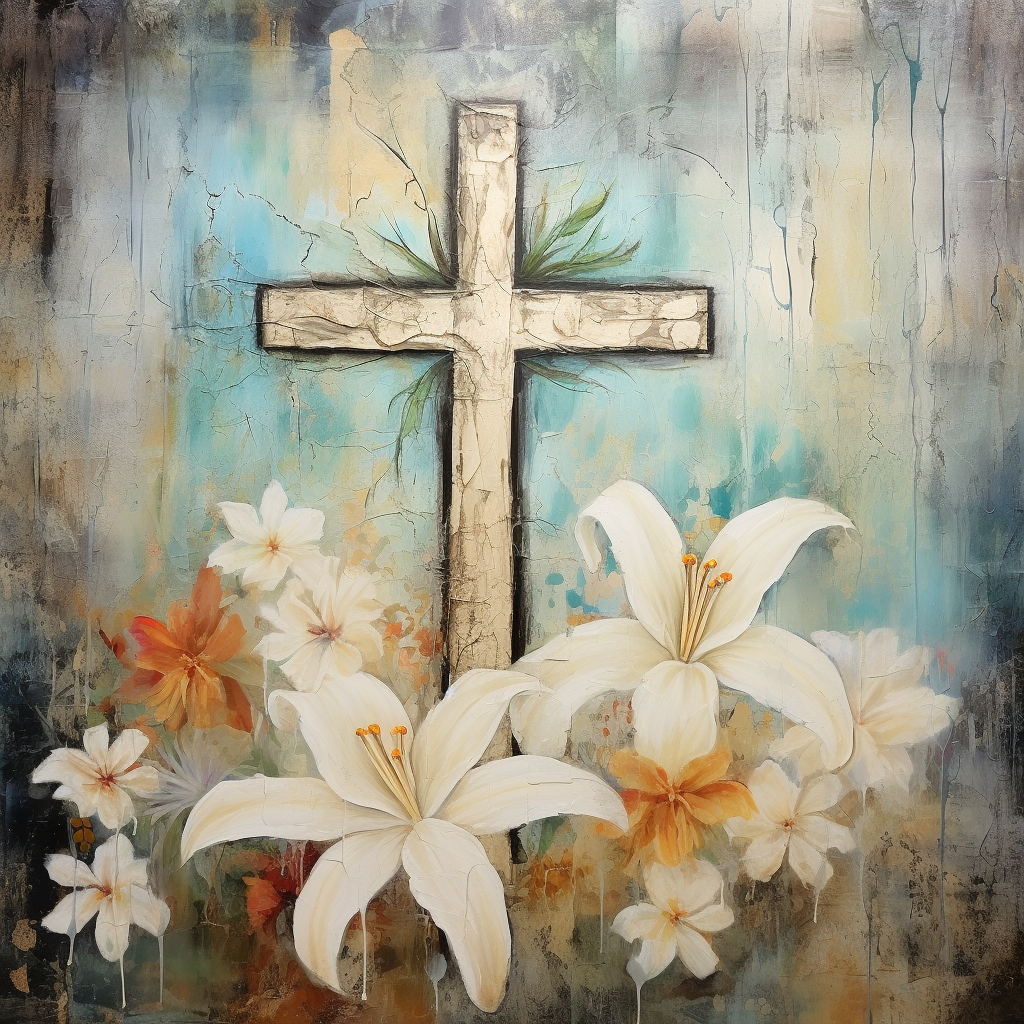 Cross with Lilies