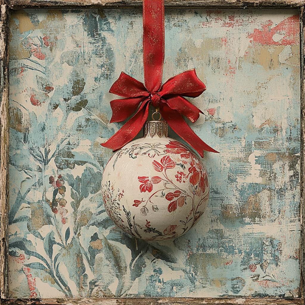 Christmas Ornaments sign for crafting, winter wreath sign, Christmas wall decor, door decor, chinoiserie