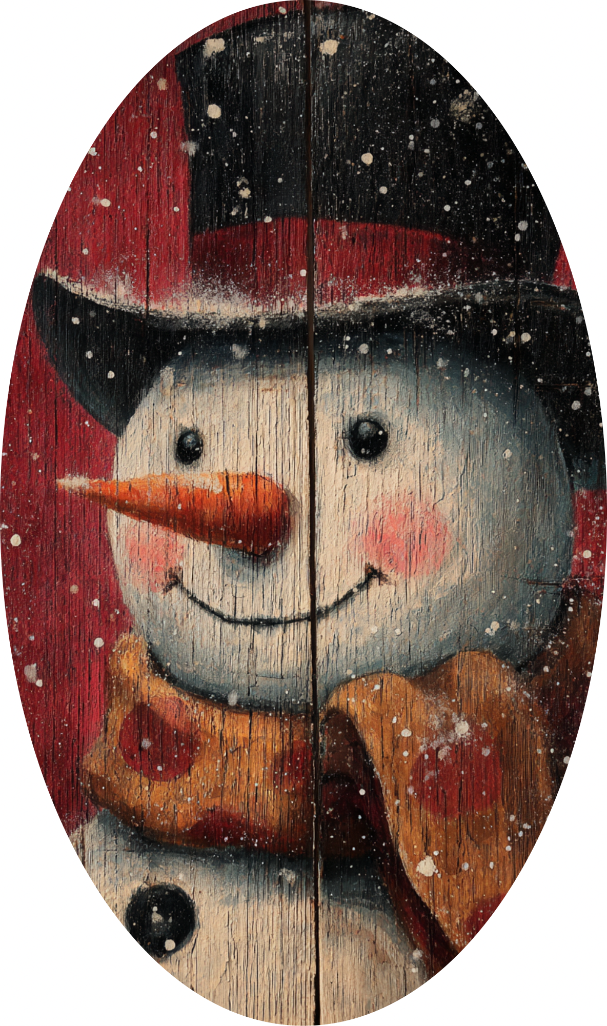 Rustic Mr. Snowman, Oval Sign