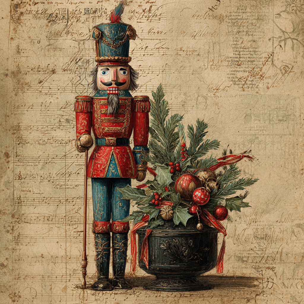 Vintage Traditional Tartan Plaid Christmas Nutcracker