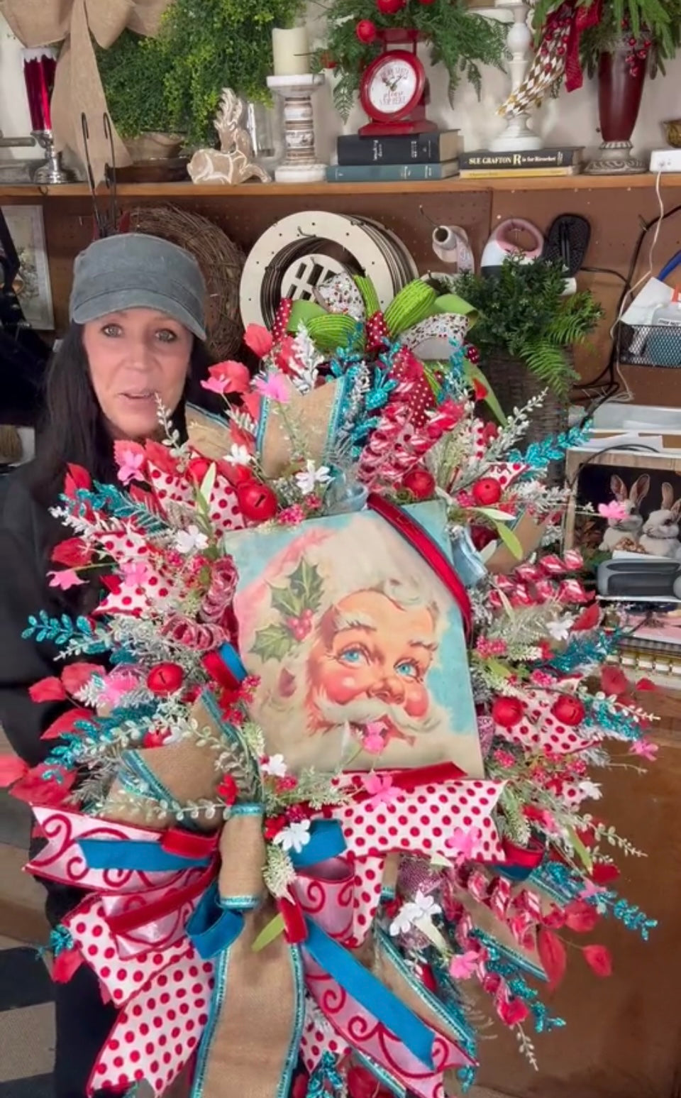 Retro Santa Wreath