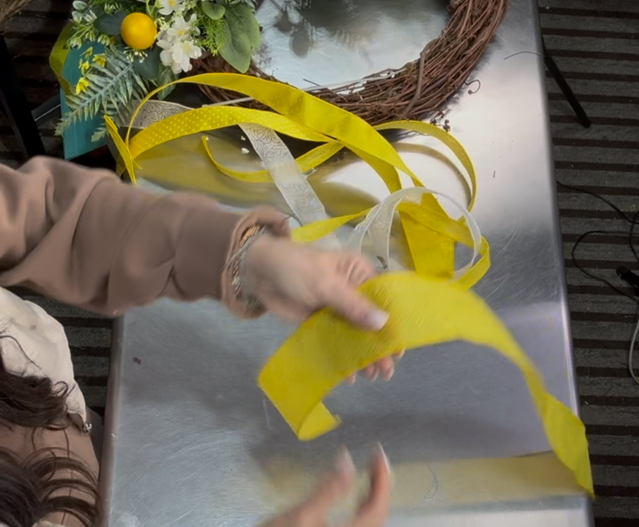 Lemon Themed Wreath Kit (florals and ribbon only)