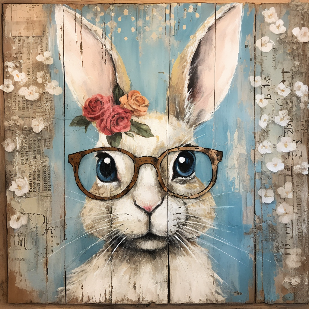 Cute Bunny with Glasses