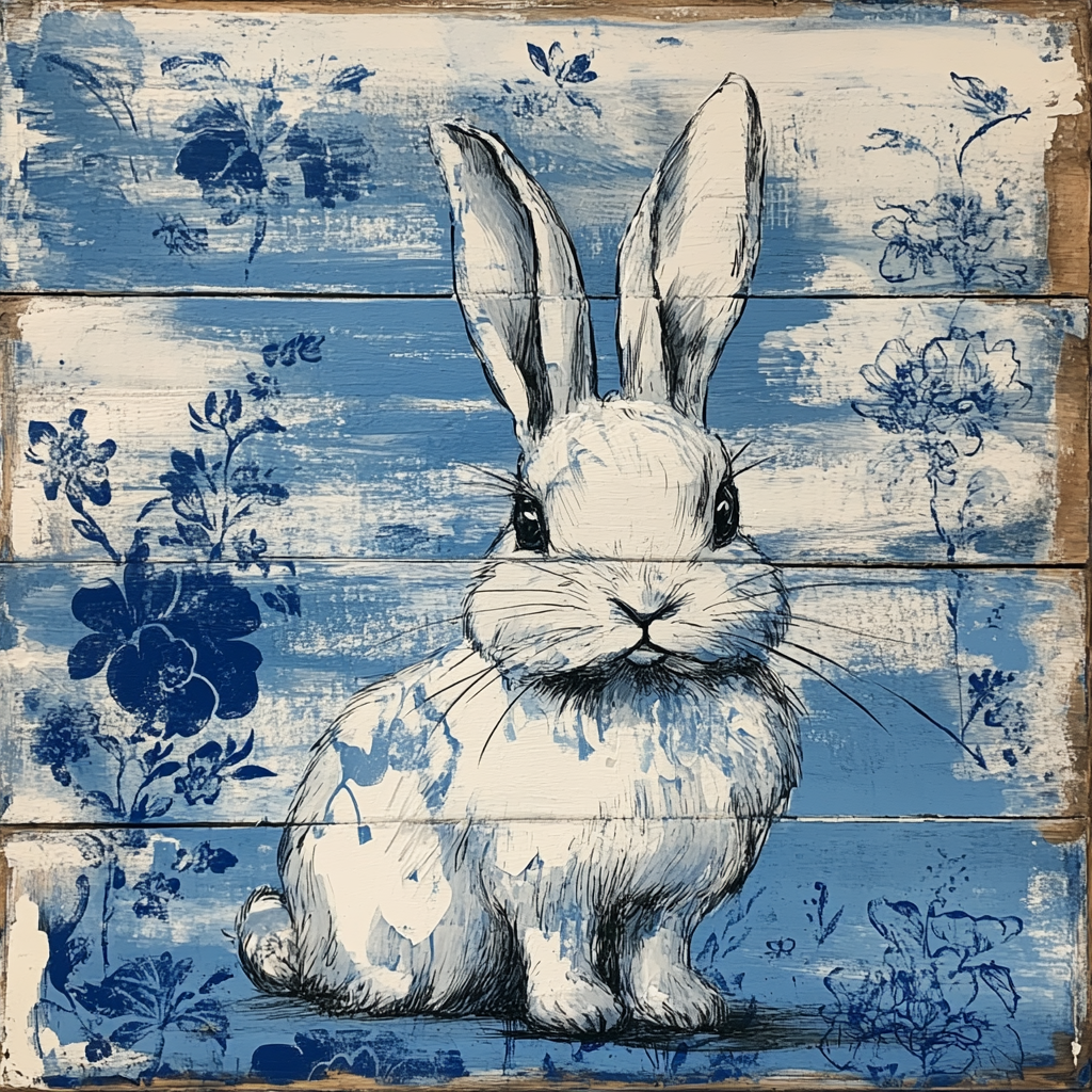 Chinoiserie Spring Bunny sign