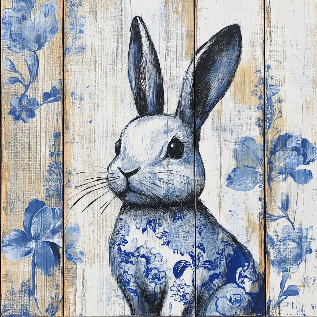 French country chinoiserie rabbit