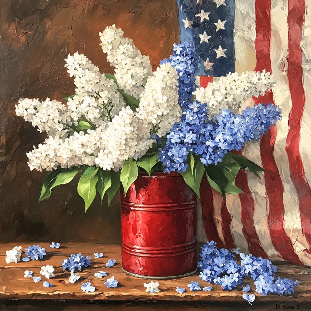 Patriot Florals with a Flag