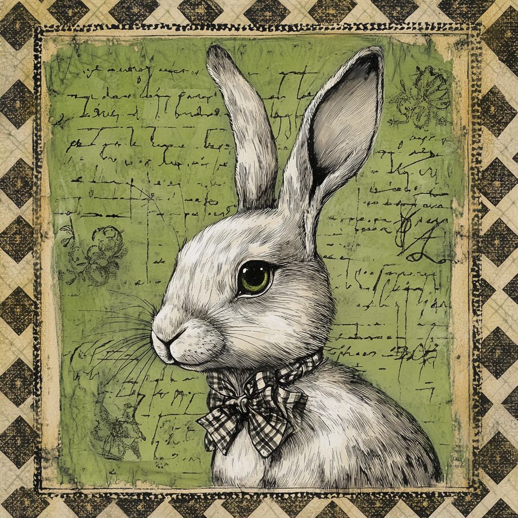 French Country inspired Spring Bunny print
