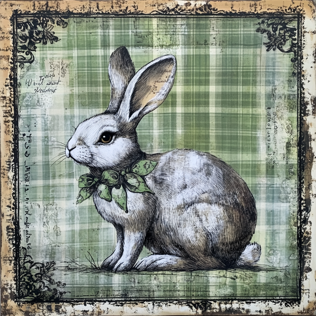 French Country inspired Spring Bunny print