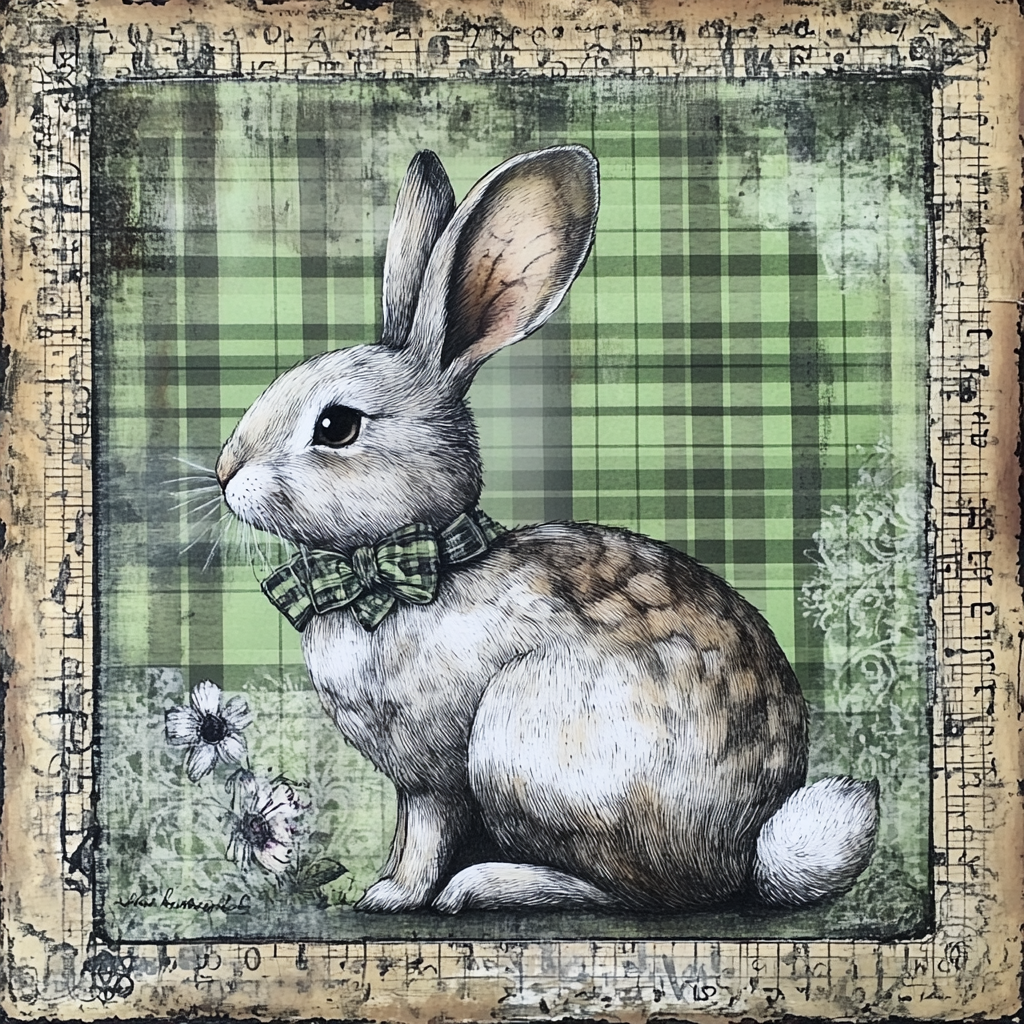 French Country inspired Spring Bunny print