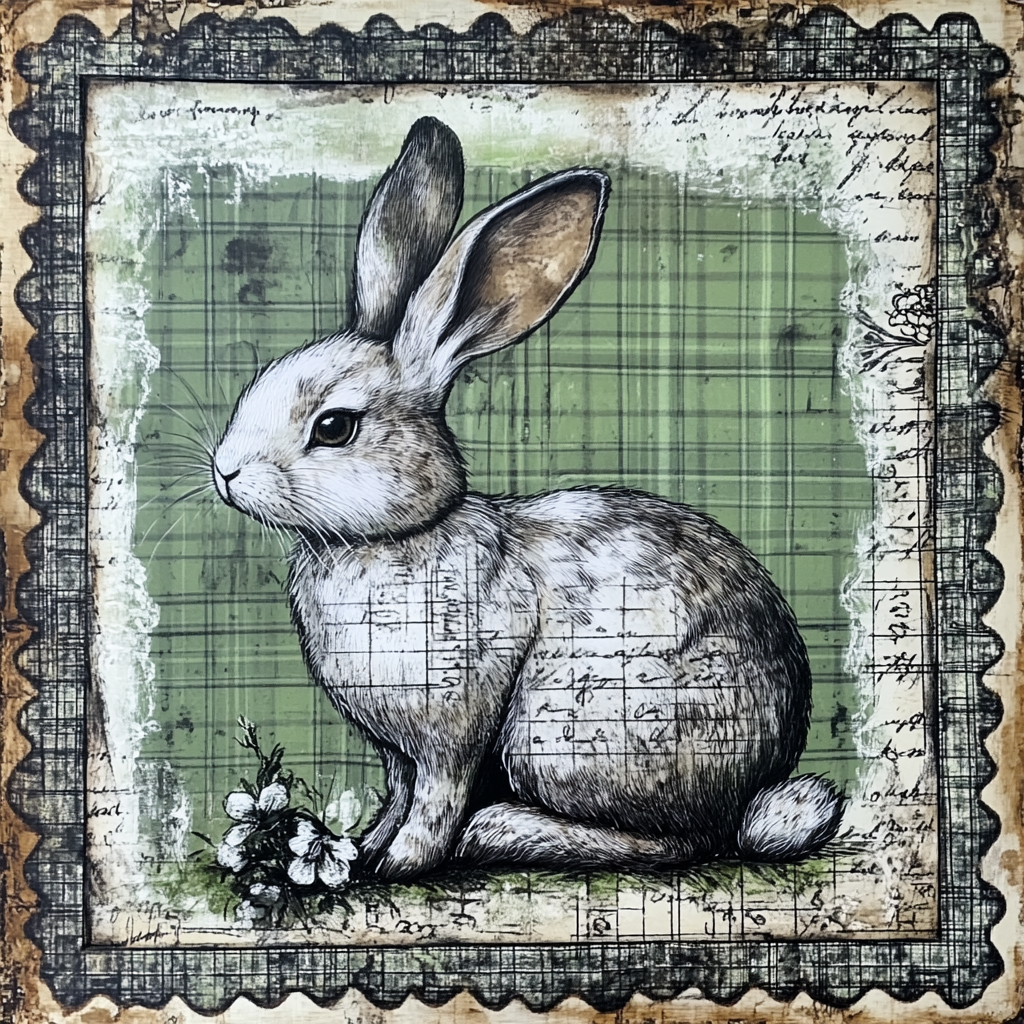 French Country inspired Spring Bunny print