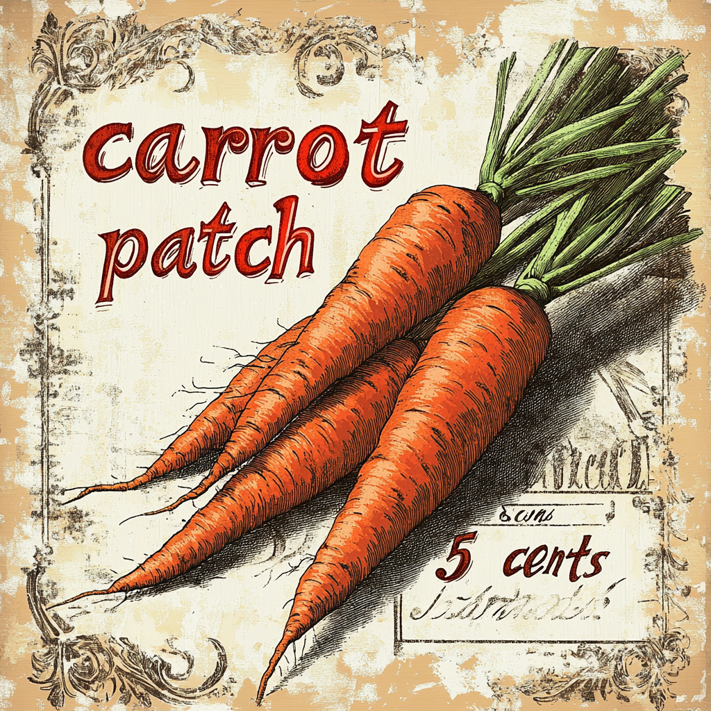 The Carrot Patch Vintage Print