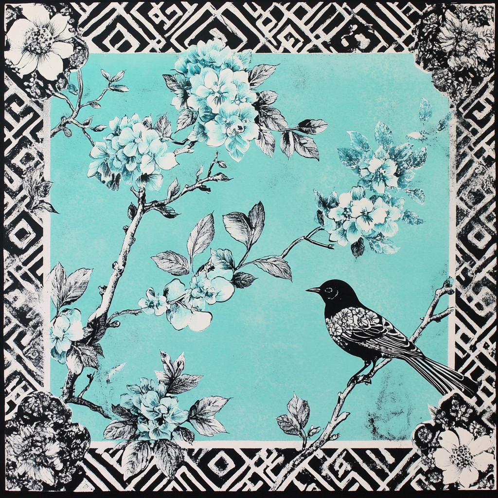 Tiffany Blue Chinoiserie Print