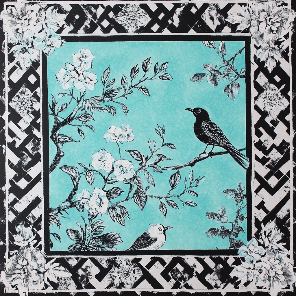 Tiffany Blue Chinoiserie Print