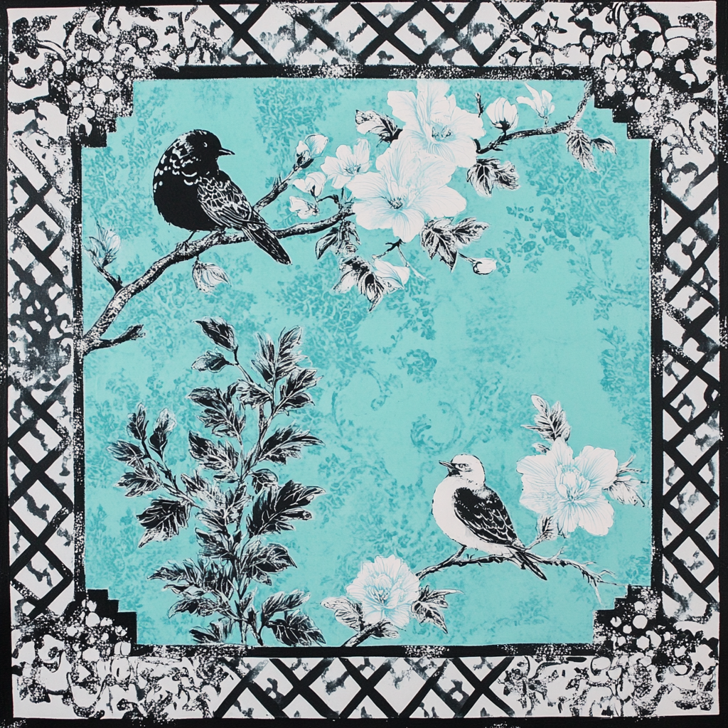 Tiffany Blue Chinoiserie Print