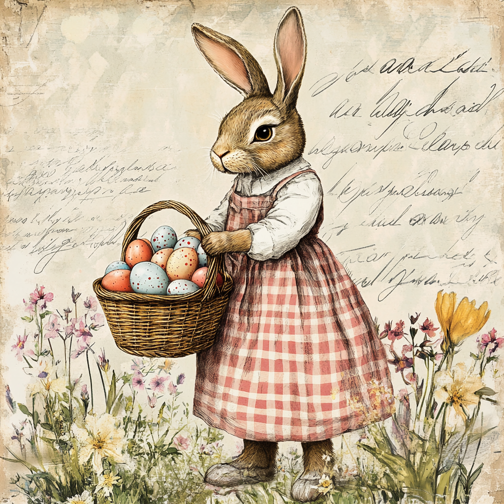 Springtime Bunny with Basket