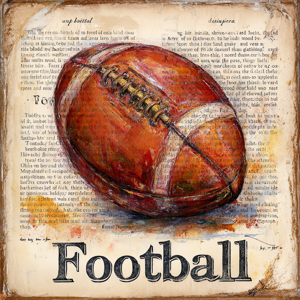 Vintage mixed media football sign