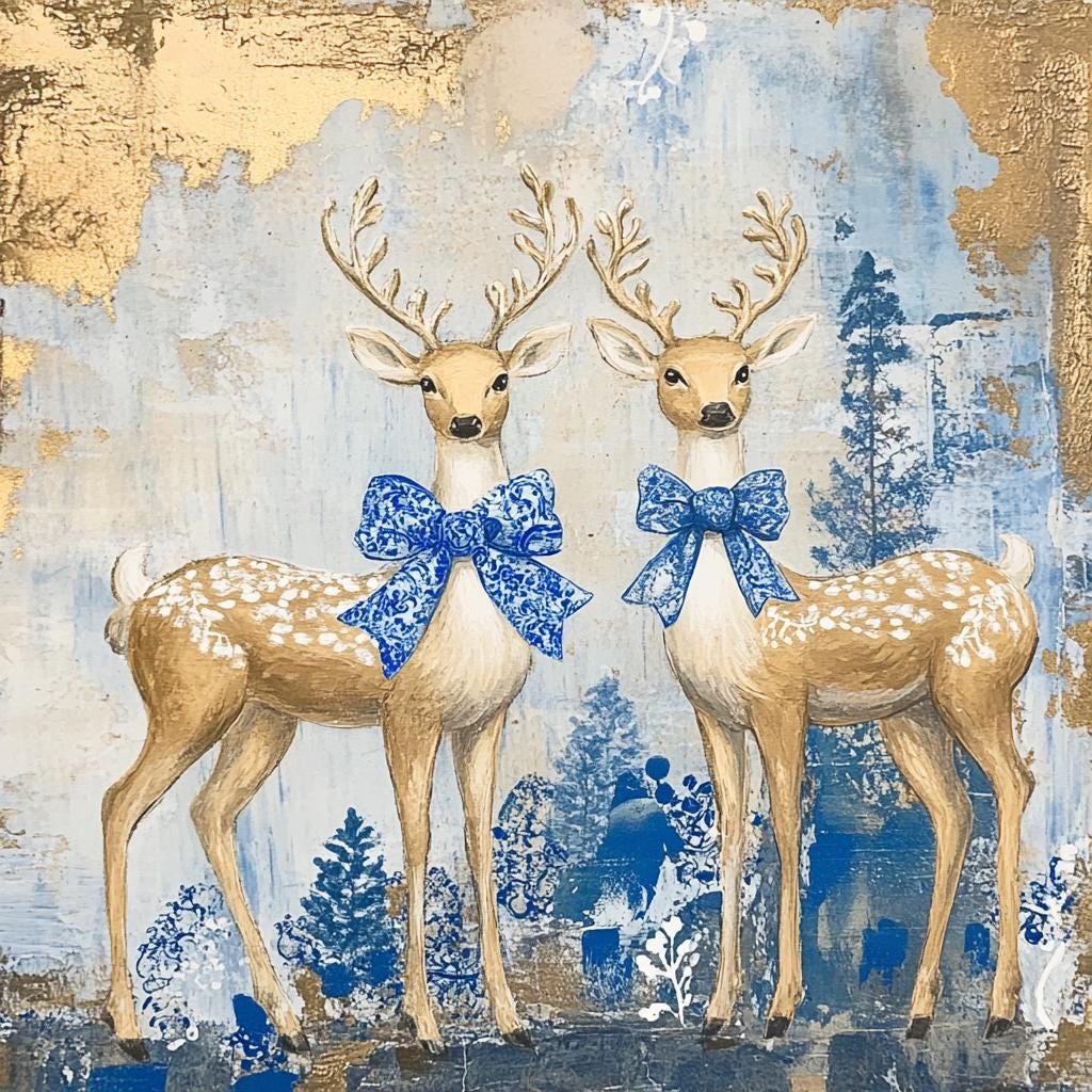 Christmas Deer sign for crafting, winter wreath sign, wildlife wall decor, lodge door decor, chinoiserie