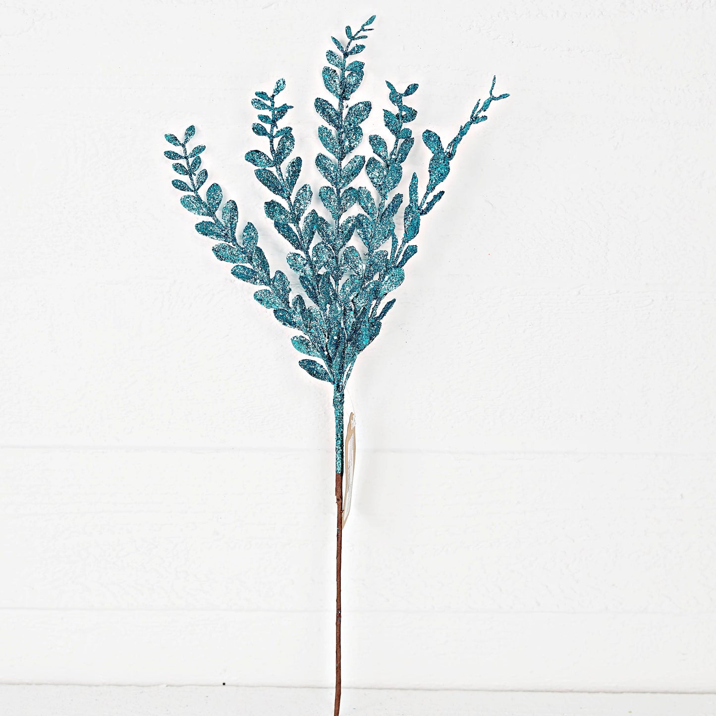 ISB38520- 24in Glittered Boxwood leave spray-Blue