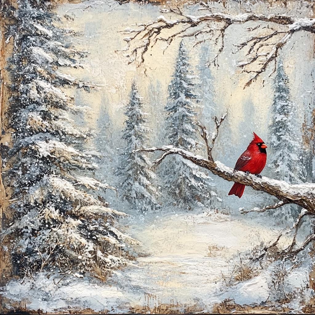 Christmas sign for crafting, Christmas wreath sign, Christmas wall decor, red bird, rustic winter scene, cardinal