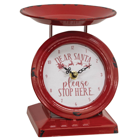 Vintage Dear Santa Old Town Scale Clock