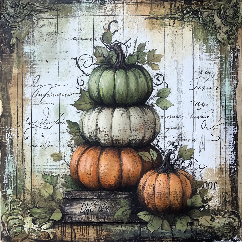 Traditional Fall Pumpkin Topiary sign for crafting, fall wreath sign, fall wall decor
