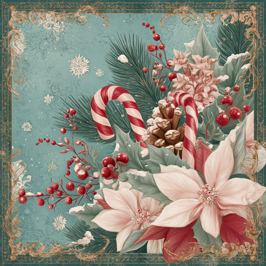 Vintage Candy Cane Christmas with Florals