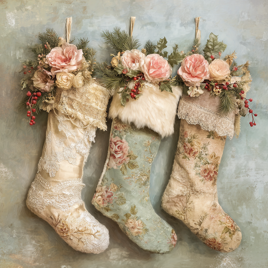 Victorian Pastel Christmas Stockings