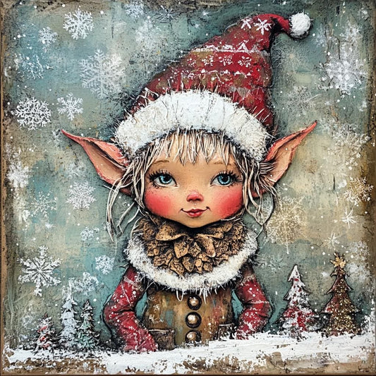 Christmas sign for crafting, Christmas wreath sign, Holiday wall decor, whimsical elf, magical Christmas