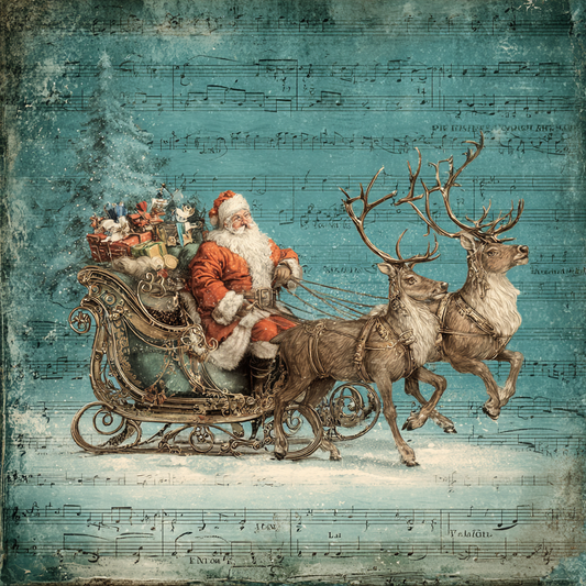 Vintage Christmas, Santa & Reindeer
