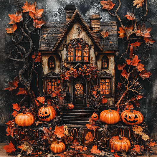 Halloween Haunted House sign for crafting, haunted forest wreath sign, spooky wall decor, fall decoration