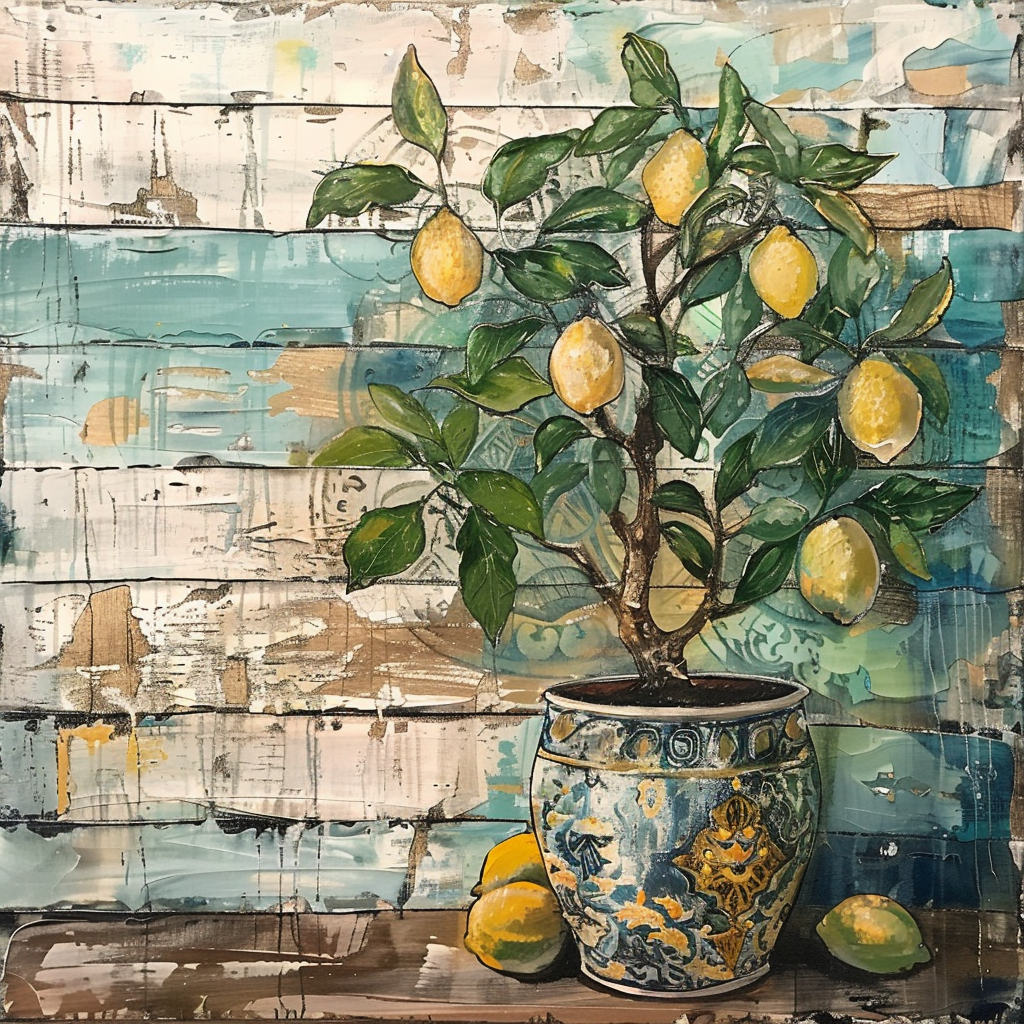 Rustic Look Chinoiserie and Lemons