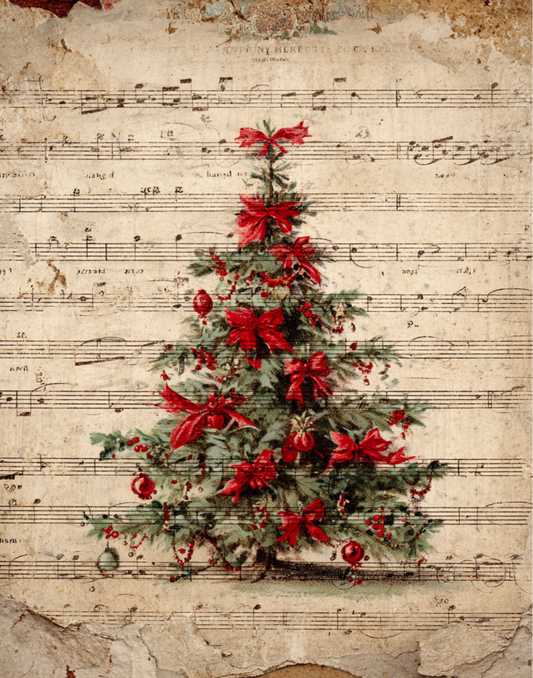 Primitive Christmas Tree with Bows