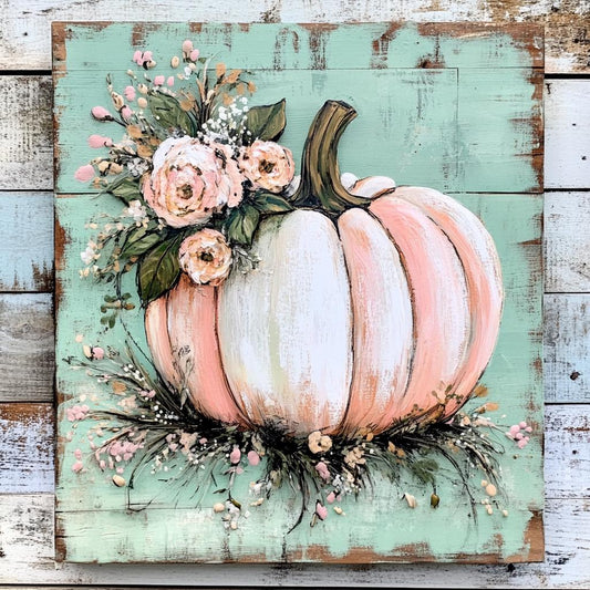 Fall sign for crafting, fall wreath sign, fall wall decor, pastel non traditional colors, sunflowers, daisies, whimsical