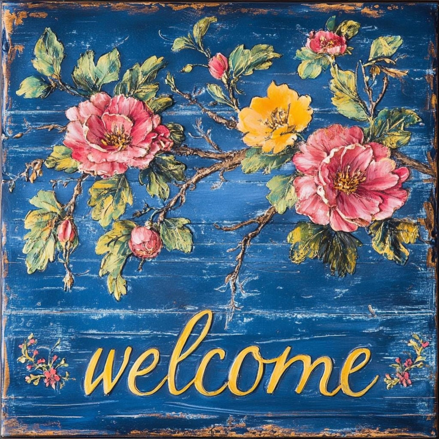 Everyday sign for crafting, floral welcome wreath sign, wall decor, front porch decor for everyday