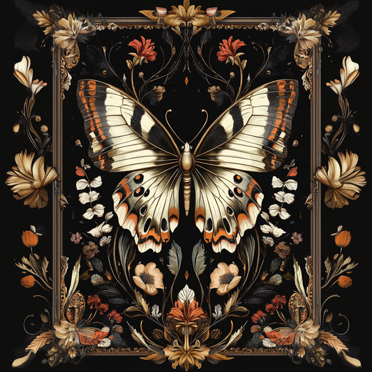 Garden Flowers and Butterflies Print