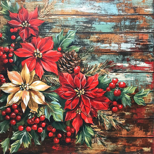 Christmas sign for crafting, Christmas wreath sign, Christmas wall decor, poinsettias, Christmas florals