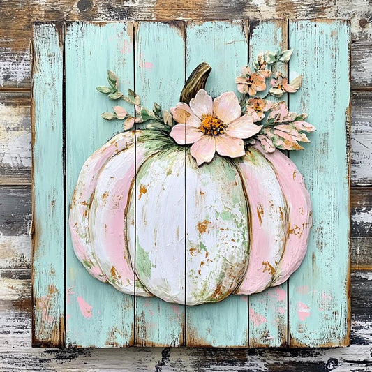 Fall sign for crafting, fall wreath sign, fall wall decor, pastel non traditional colors, sunflowers, daisies, whimsical