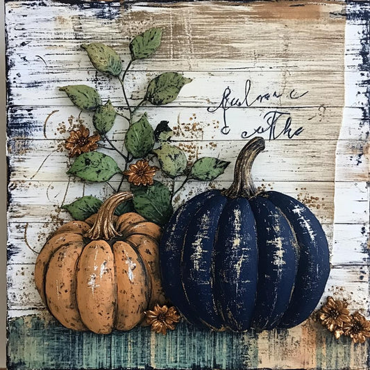 Fall sign for crafting, fall wreath sign, fall wall decor, rich navy and emerald  fall colors