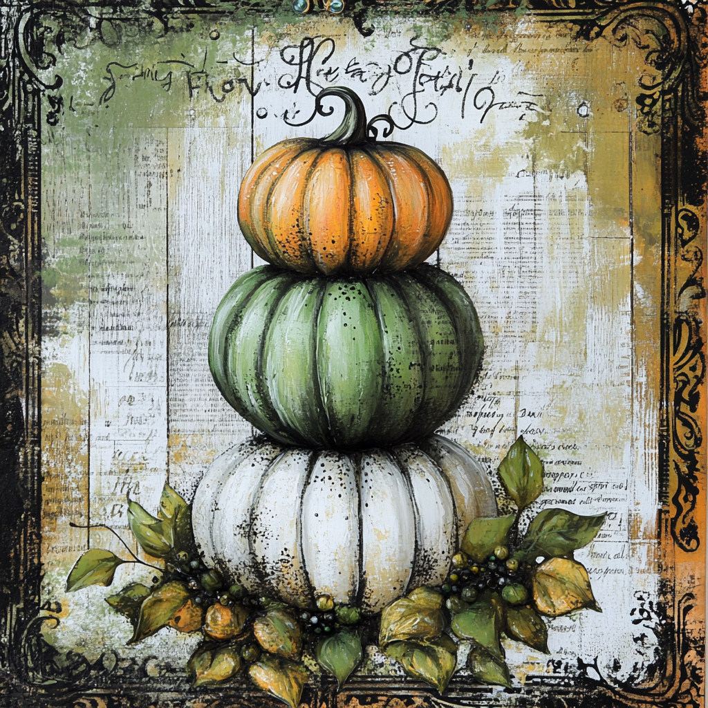 Traditional Fall Pumpkin Topiary sign for crafting, fall wreath sign, fall wall decor