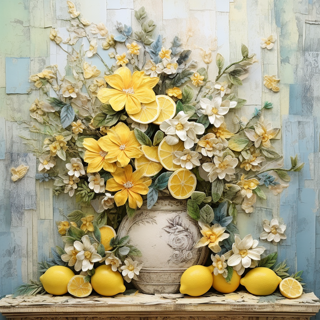 Vase with Lemons and Florals