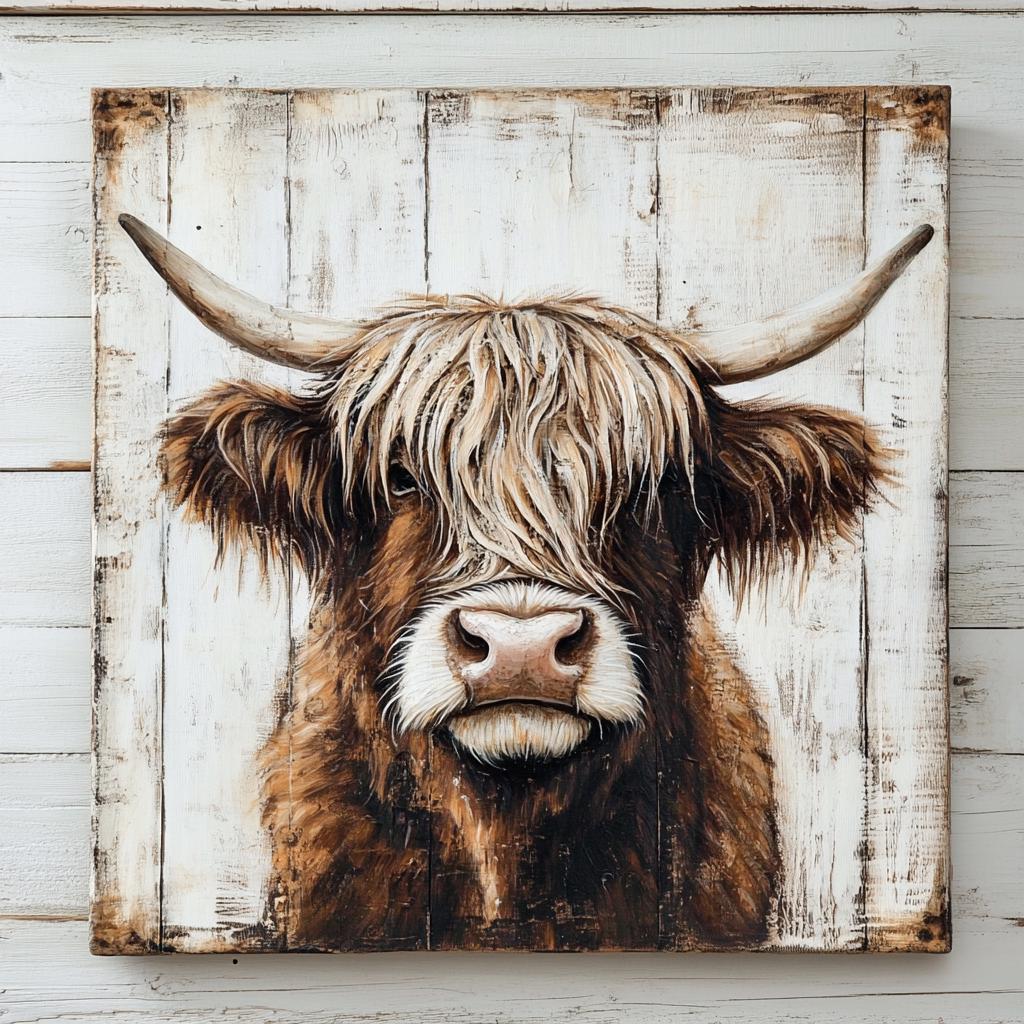 Everyday sign for crafting, farmhouse wreath sign, country wall decor, highland cow art