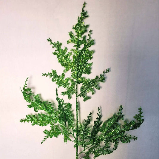 Glittered Fern Spray - Green 29”