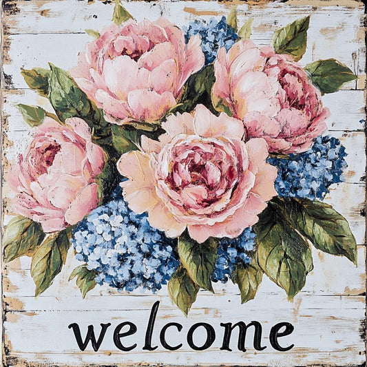 Everyday sign for crafting, floral welcome wreath sign, wall decor, front porch decor for everyday