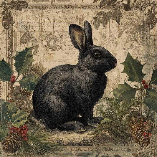 Rustic Winter Woodlands sign with Bunny