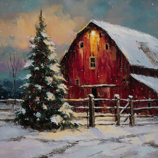 Rustic Barn at Christmas