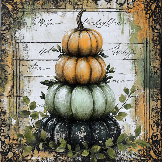 Traditional Fall Pumpkin Topiary sign for crafting, fall wreath sign, fall wall decor