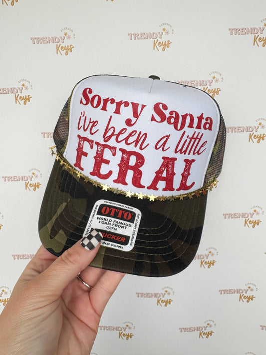 "Sorry Santa I've Been a Little FERAL" Trucker Hat