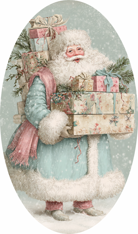 Victorian Pastel Santa Claus, Oval Sign
